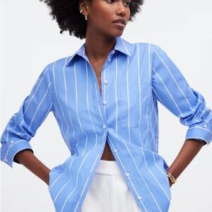Madewell Light Blue Striped Button Down Shirt